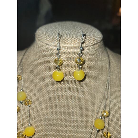 Four Strand Floating Necklace and Earrings - Picture 3 of 3